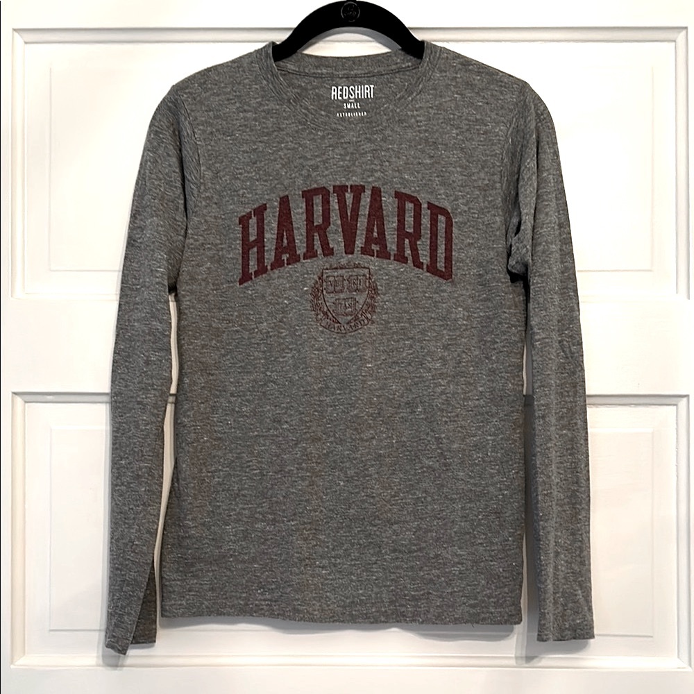 Harvard Long Sleeve crewneck T-shirt in heather gray